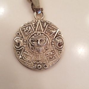Mayan calendar double side pendant necklace